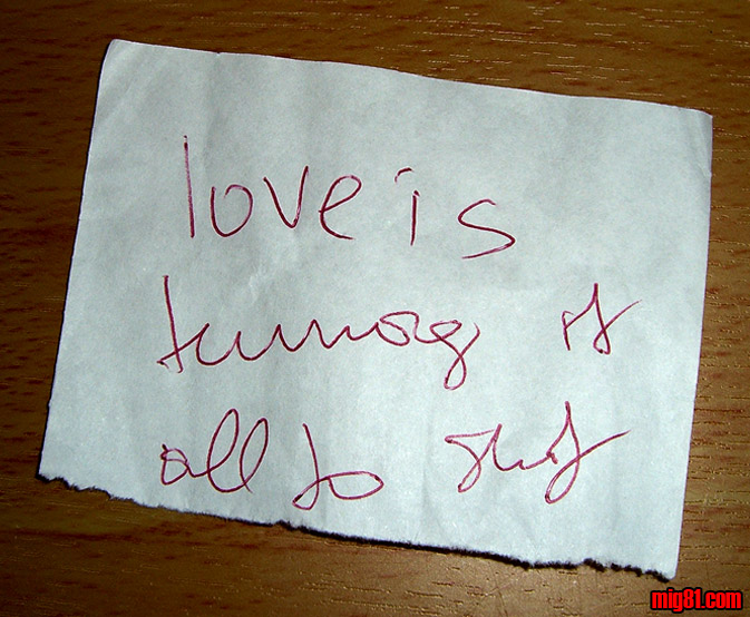 love is turning it all to shit